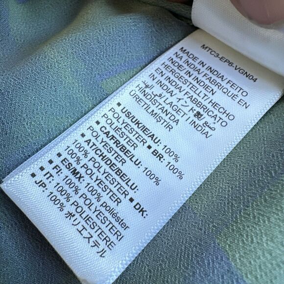 Making the Cut Women's Sheer Maxi Slip Dress Plus Sz Medium Green Print Reptile - Picture 6 of 10